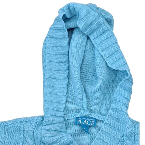 Girl's Aqua Blue Pull Over Hoodie Sweater Size Large 10/12 - Picture 2 of 7